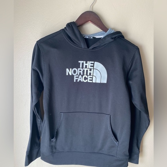 The North Face Black White Large Logo Fleece Hoodie - Picture 1 of 10